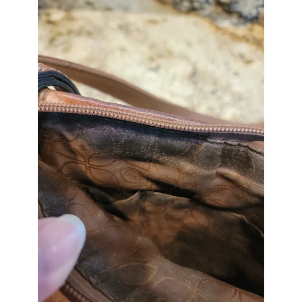 Fossil Hanover Messenger Bag ZB2869 Leather Vintage crossbody tote purse brown